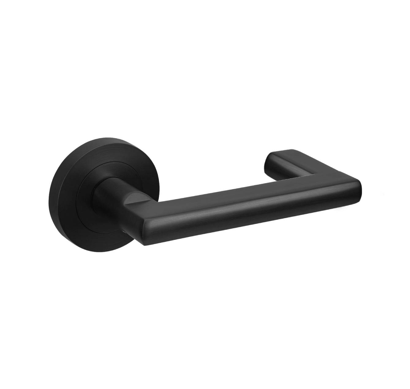 Epic Return Entrance Set in matte black finish, featuring a sleek 70mm key and turn mechanism. Ideal for residential door hardware.