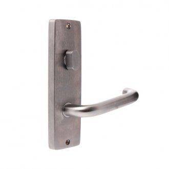 1904 SQUARE END PLATE WITH TURN & 70 LEVER in brushed metal finish, ideal for mortice lock furniture in door hardware applications.