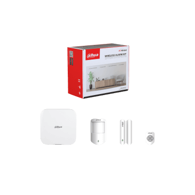Dahua Wireless Alarm KIT - Reliable Security System with control panel, motion sensor, door sensor, and remote, ideal for home protection.