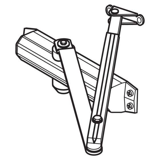 2024 SERIES CLOSER STD BACKCHECK with parallel arm bracket, ideal for door hardware applications in building materials. Durable and functional design.