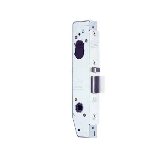 UNIVERSAL PRIMARY LOCK - 23mm BACKSET mortice lock with a sleek metallic finish, suitable for hardware applications in doors and latches.