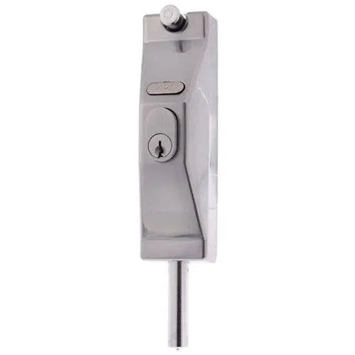 ADI Lock Bolt 5004 SC in satin chrome finish, a heavy-duty lockable bolt ideal for securing shop doors and warehouse entries.