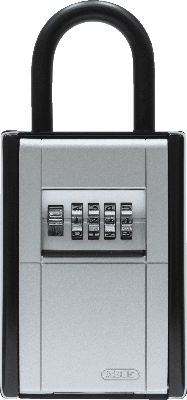 Abus 797 Lockbox with a durable silver and black design, featuring a combination lock for secure key storage. Ideal for hardware and lock solutions.