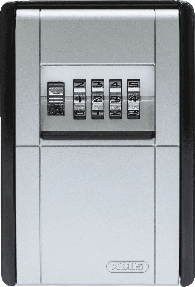 Abus 787 Lock Box with a sturdy metal housing and combination lock for secure key storage. Ideal for holding up to 20 keys or 14 cards.