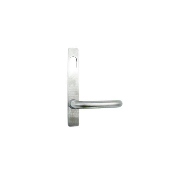 4801 square end plate with cylinder hole and 70 lever in stainless steel finish, designed for mortice lock furniture in door hardware applications.