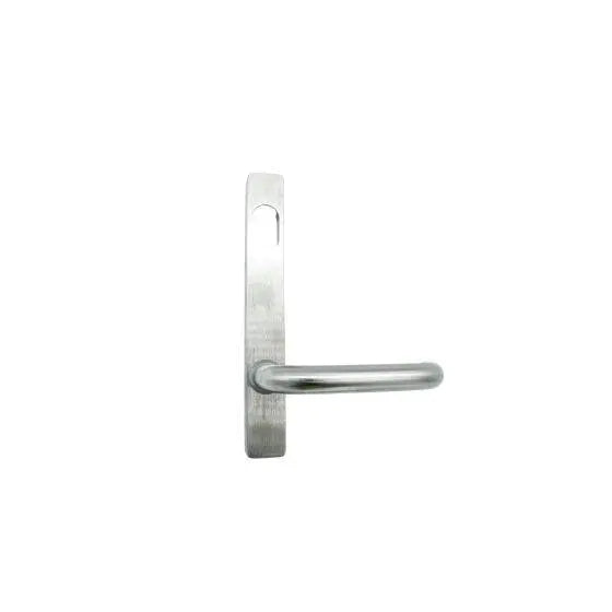 4801 square end plate with cylinder hole and 70 lever in stainless steel finish, designed for mortice lock furniture in door hardware applications.