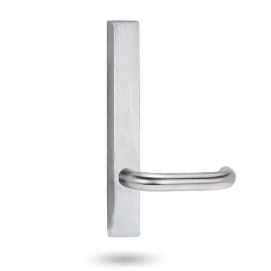 4805 SQUARE END PLATE WITH 70 LEVER in brushed stainless steel finish, designed for mortice lock furniture in door hardware applications.