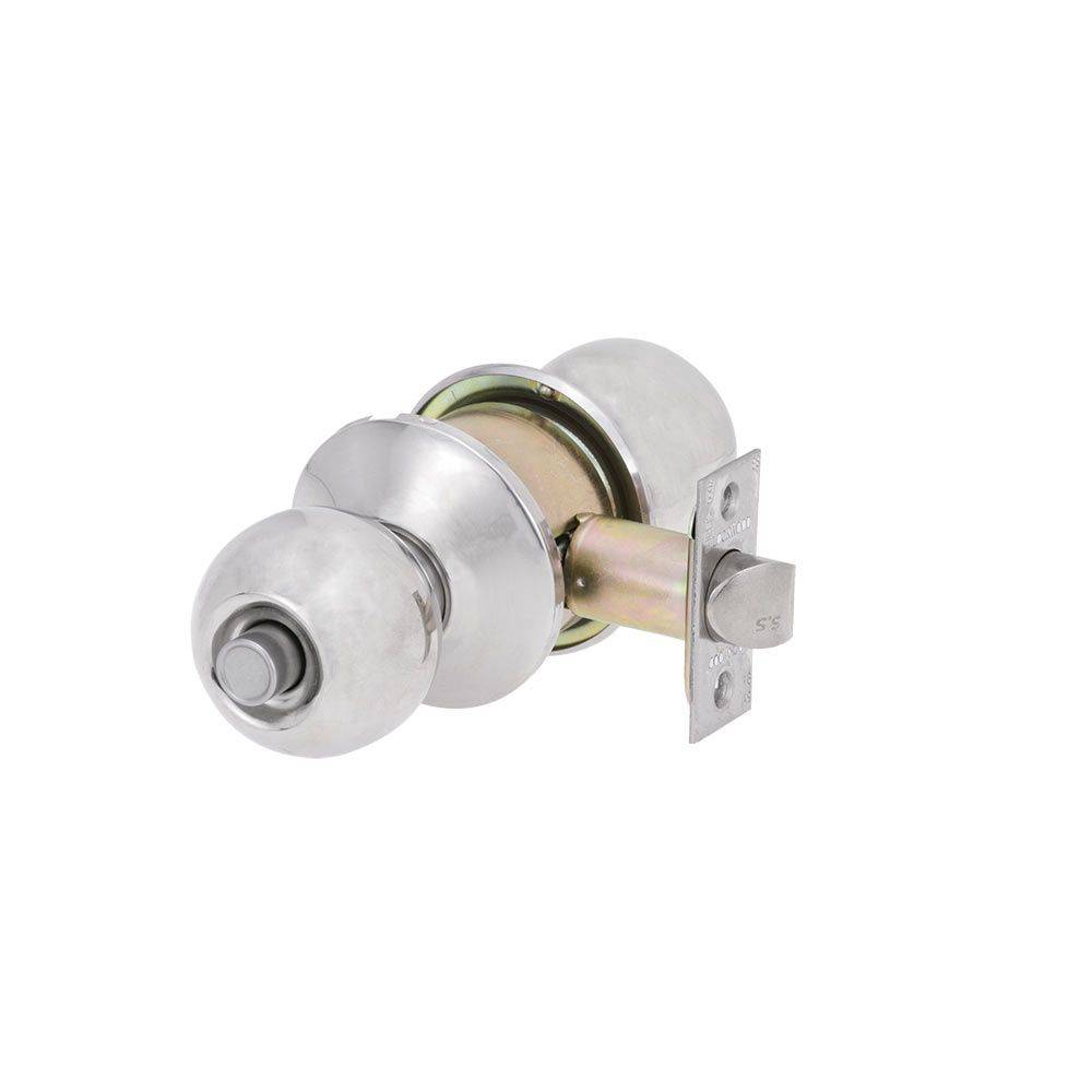 SYMMETRY PRIVACY SET IMPERIAL TP residential knobset with a sleek metallic finish, designed for door privacy in homes. Ideal for door hardware needs.