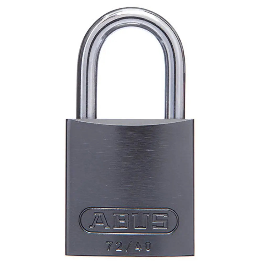 Front view of ABUS 72/40 Padlock - Master Key 40mm, featuring durable titanium construction for high-security hardware applications.