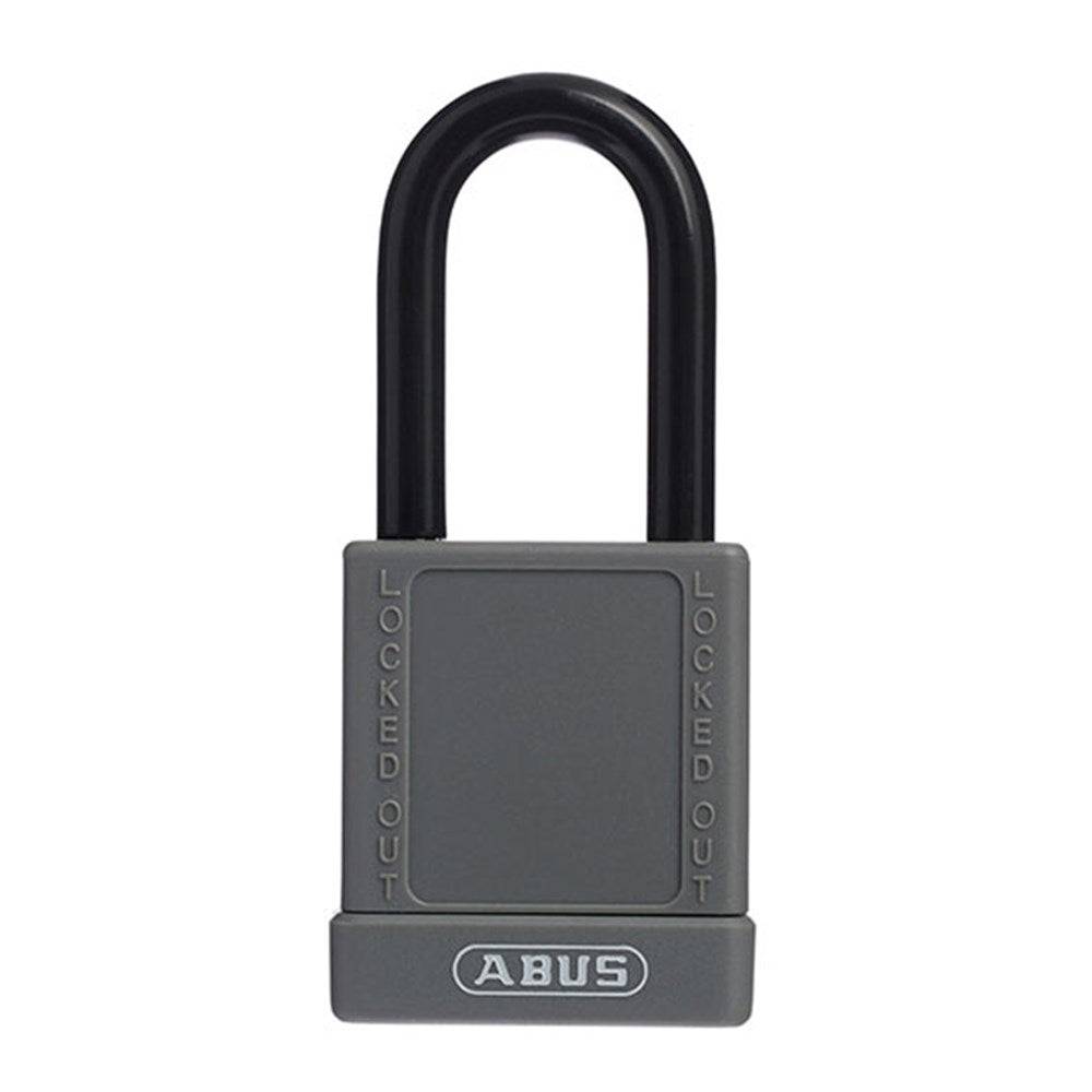 ABUS 74/40 Padlock - Keyed Differently Safety Lock in gray with Nano-Protect shackle and aluminum body for industrial lockout applications.