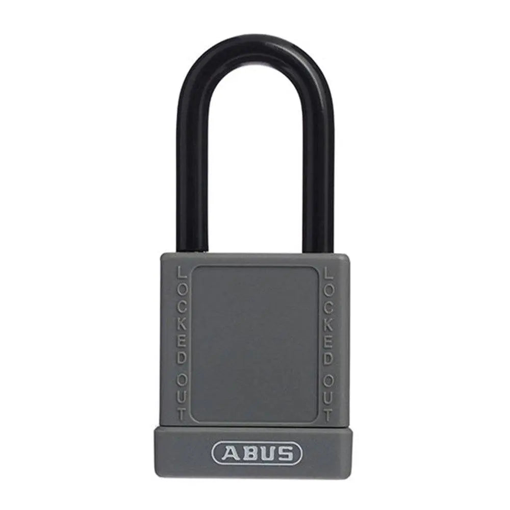 ABUS 74/40 Padlock - Keyed Differently Safety Lock in gray with Nano-Protect shackle and aluminum body for industrial lockout applications.