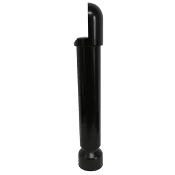 Lenlok M120 Toilet Partition Leg, 200MM, black finish with double fixing rebated design, ideal for commercial restroom partitions.