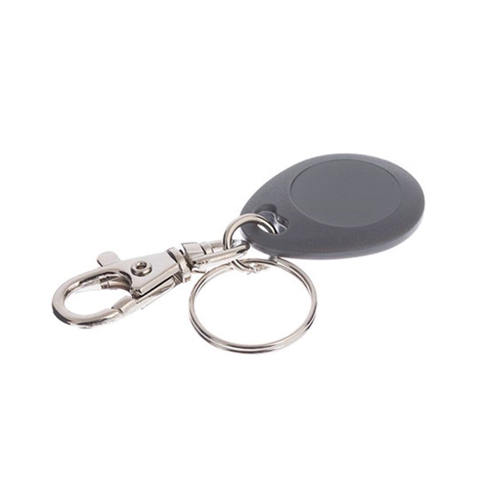 Gray Neptune Tumbler Fob Keychain MIFARE Classic 1K S50. Durable ABS plastic, ideal for contactless key card entry and access control systems.
