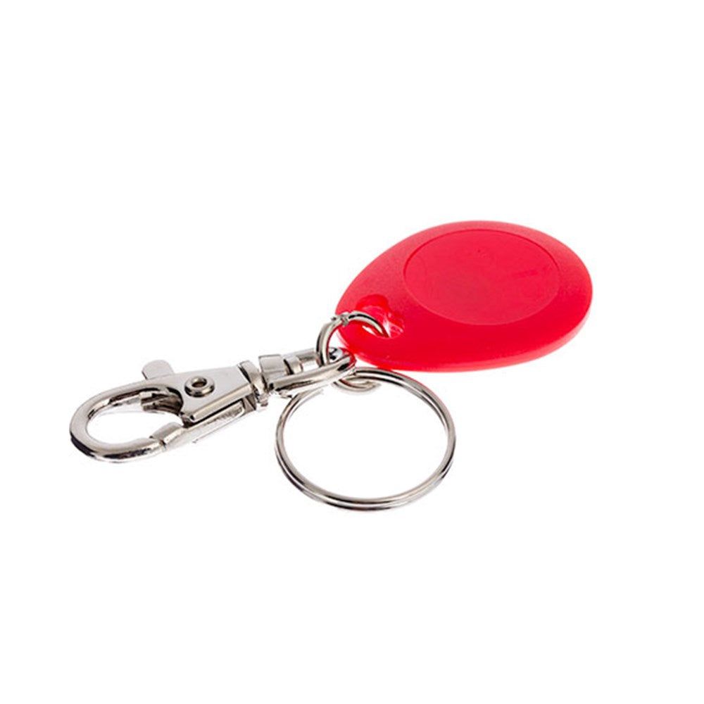 Red Neptune Fob Keychain MIFARE - Tumbler with secure metal clasp. Waterproof and programmable for access control in commercial environments.