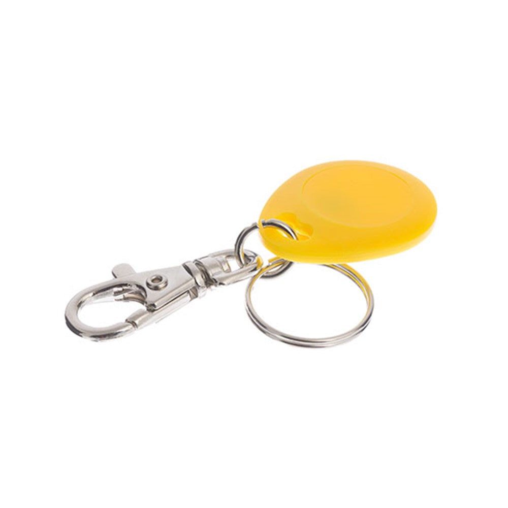 Yellow Neptune Fob Keychain MIFARE - Tumbler with keyring and clip. Programmable RFID key fob for secure access control and entry systems.