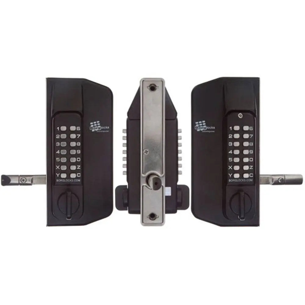 Borg Mechanical Digital Gate Lock BL3150GATE with anti-climb case, back-to-back keypads, and marine-grade finish for secure outdoor use.