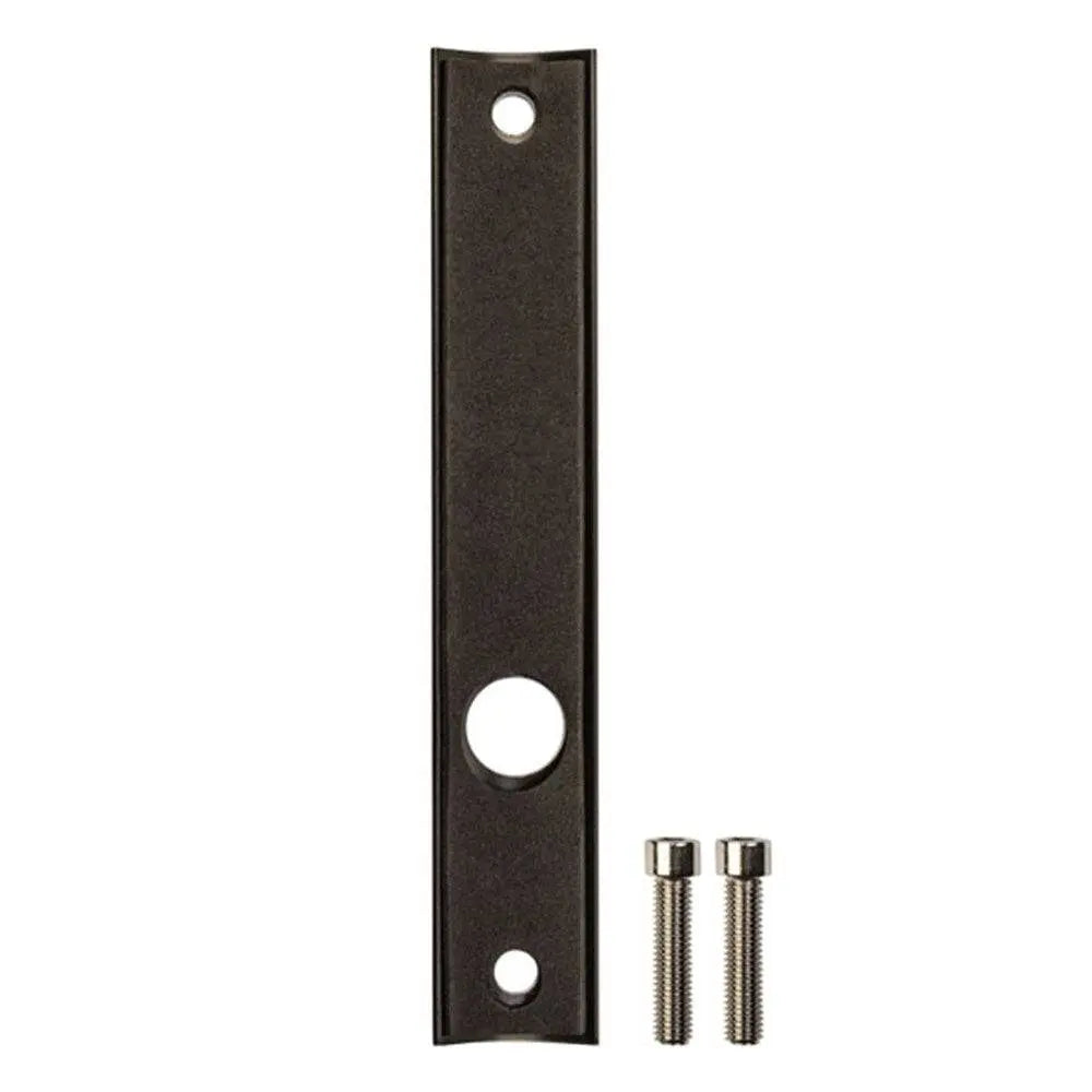 Borg Post Kit for gate locks with black round post plate and two stainless steel bolts. Designed for Borg 3000 series keypads on round gate posts.