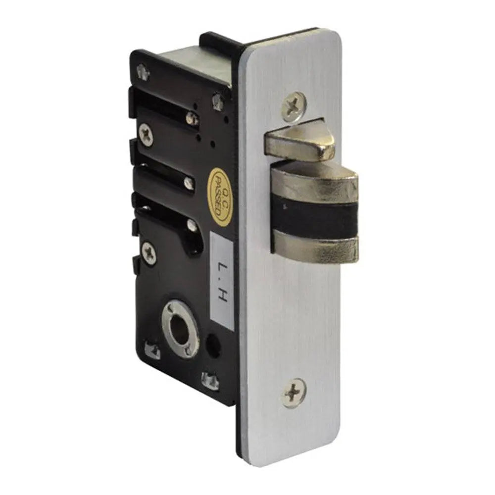 Close-up of BORG Digital Lock Latch 28MM LH SC Reversible, showing brushed metal faceplate and latch bolt for BL2000 mechanical locks.