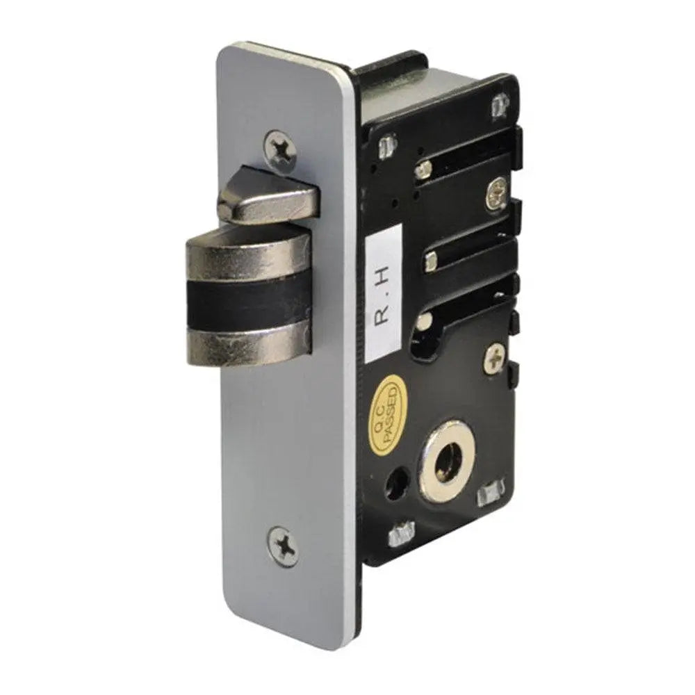 Angled view of BORG Digital Lock - Reversible Latch 28mm BL2000 Series, showing durable construction and compatibility with RH aluminium doors.