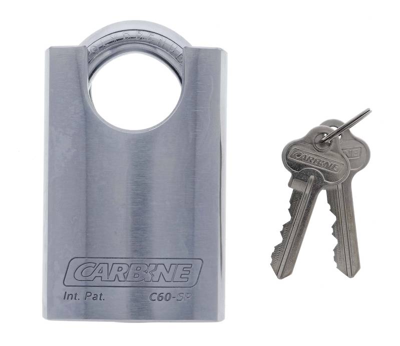Carbine C60 Padlock - 11x27mm Shackle | Steel, Keyed Differ with moly shackle and two keys, ideal for high-security industrial use.
