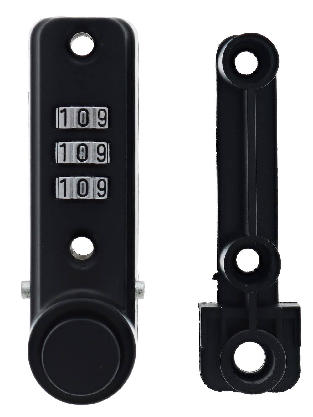 Carbine Sliding Window Ventlock 3 Dial Combo, Black lock with resettable combination for secure window or patio door locking. Durable black finish.