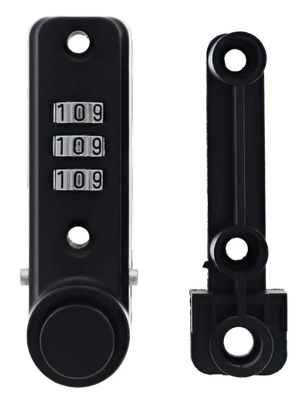 Carbine Sliding Window Ventlock 3 Dial Combo, Black lock with resettable combination for secure window or patio door locking. Durable black finish.