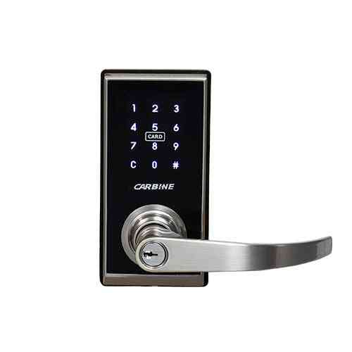 Carbine CEL2 Digital Leverset Bluetooth in stainless steel finish with illuminated keypad, ideal for secure electronic door access.