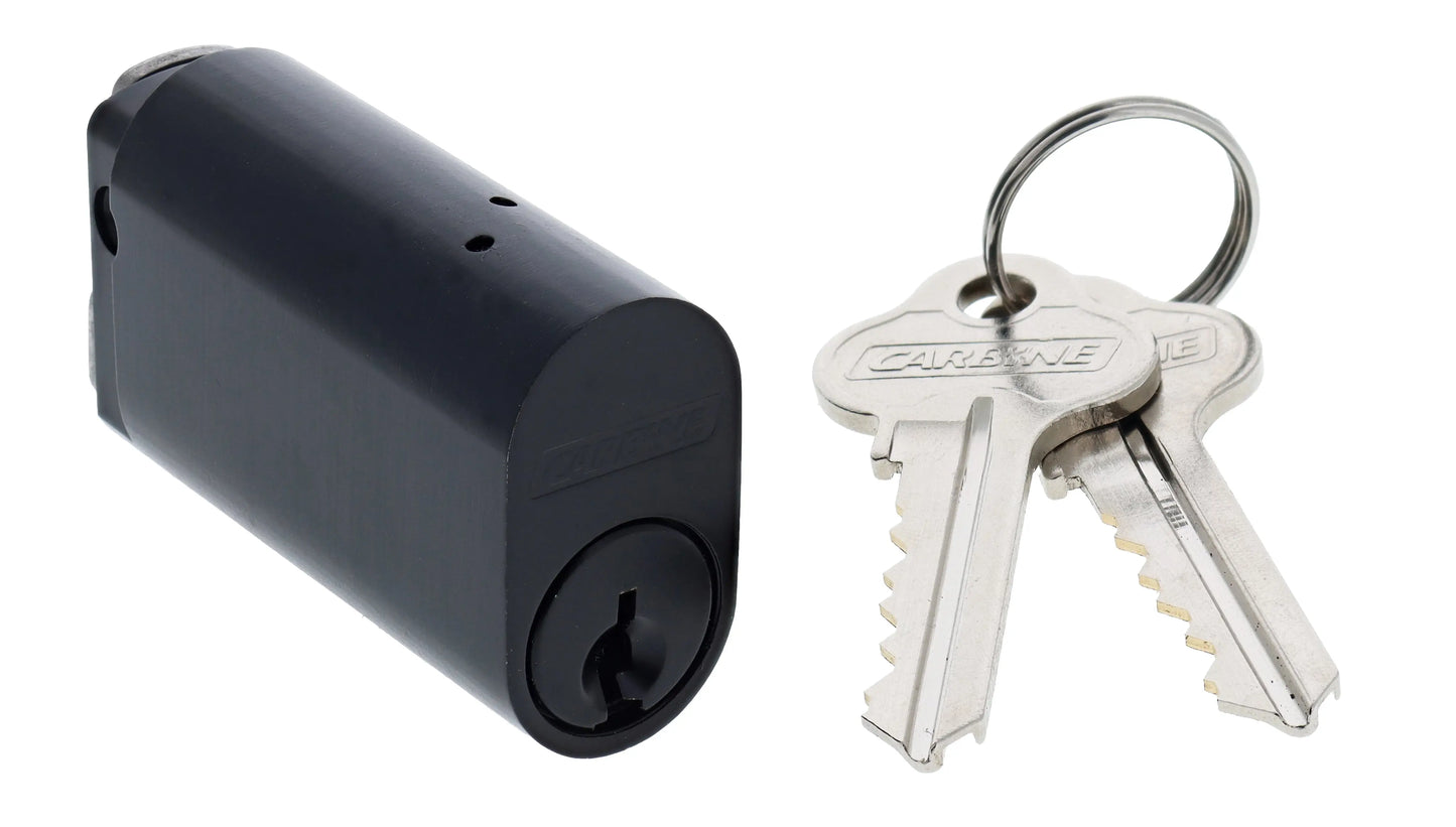 Oval Cylinder, 6 pin 48mm cylinder X Cam, C4 Keyed to Differ, Boxed, Matte Black Carbine Hardware