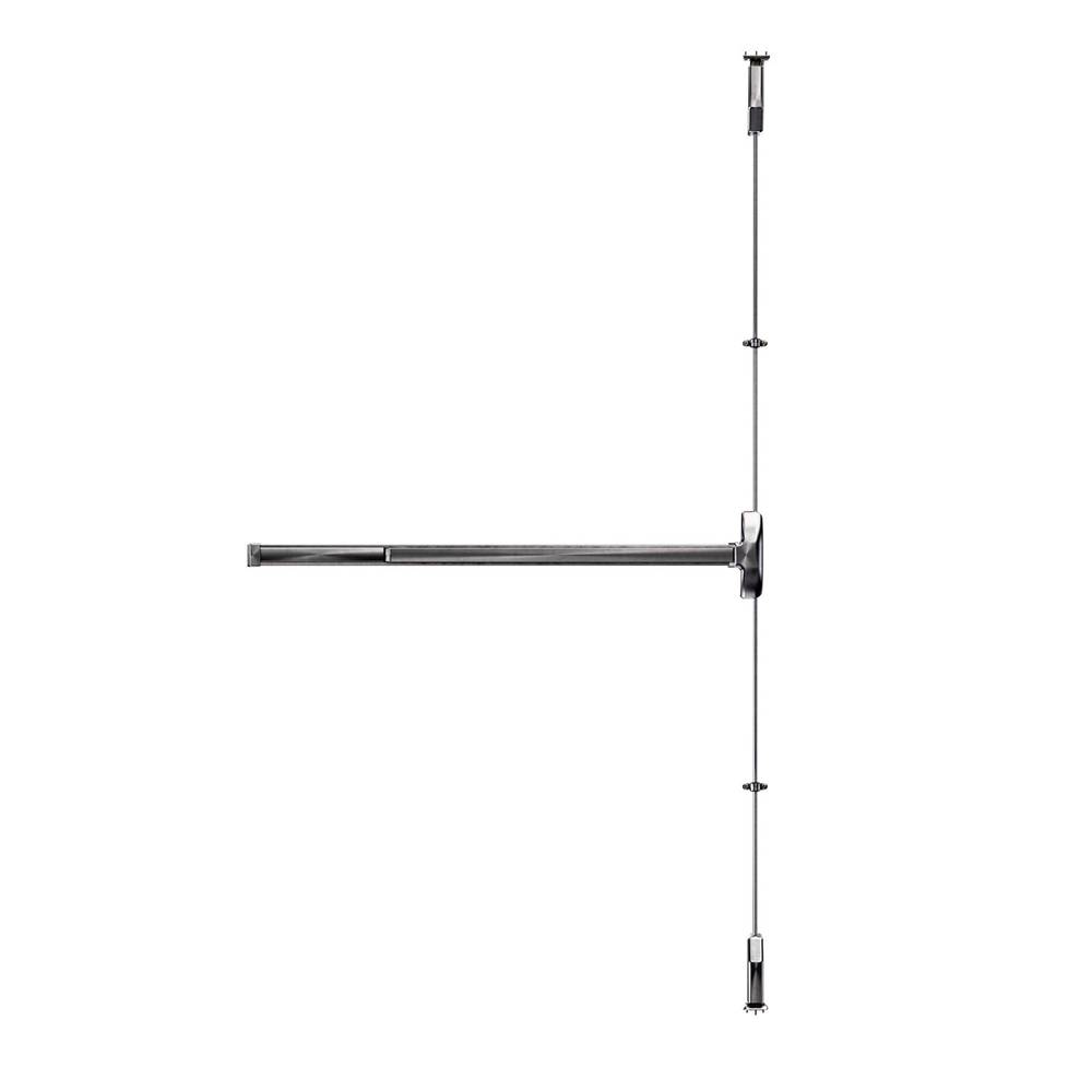 Carbine Panic Exit Device CPE-2P-F-4 in stainless steel with 2-point locking for single doors sized 1220mm x 2130mm, no dogging feature.