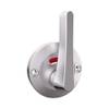 Carbine Crisi CRF136-DT lever with round rose in stainless steel, featuring disability indicator and internal through fixing for toilet partitions.