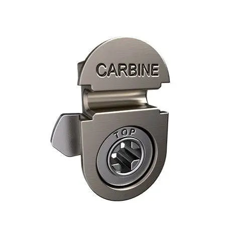 Carbine Longreach CSM72 Standard turnsnib adaptor for CSM72 in stainless steel with engraved 'CARBINE' branding, designed for extended face plate installation.