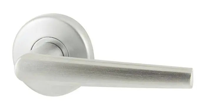 VELOCITY PASSAGE SET & L2 LEVER TP in brushed silver finish, modern residential leverset for door hardware applications.