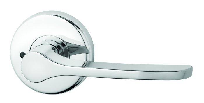 VELOCITY PRIVACY SET & 34 LEVER TP polished chrome residential leverset with sleek modern design for door hardware applications.