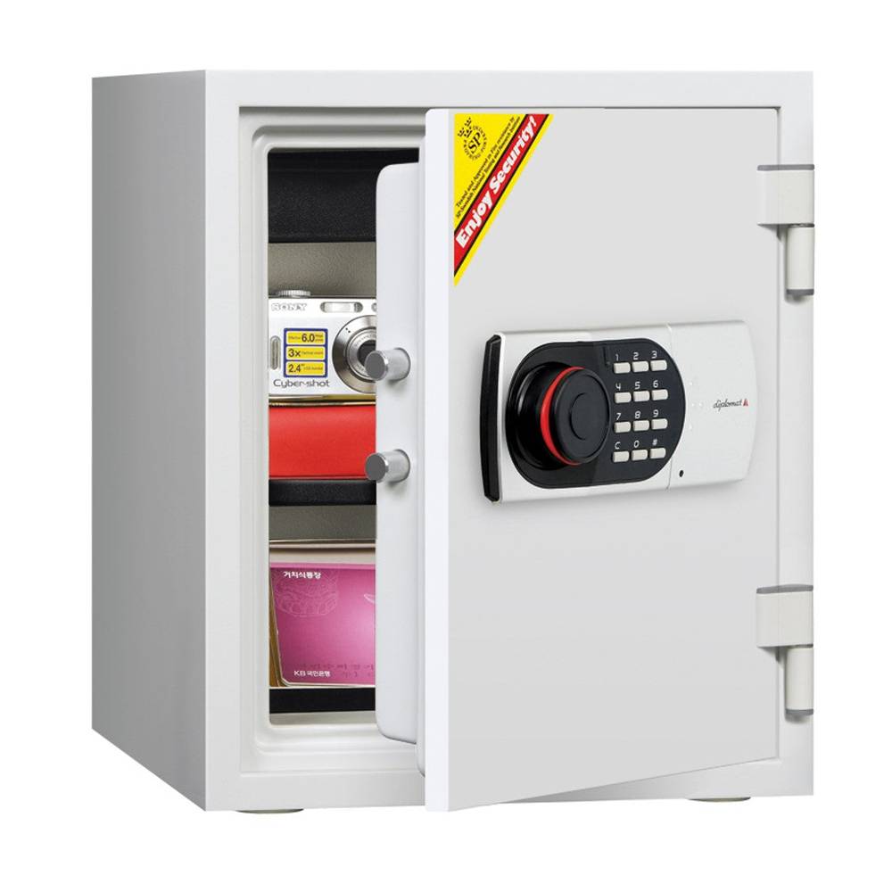 Diplomat Safe 125EN with electronic digital lock, fireproof design, and interior shelves for secure home or office storage.