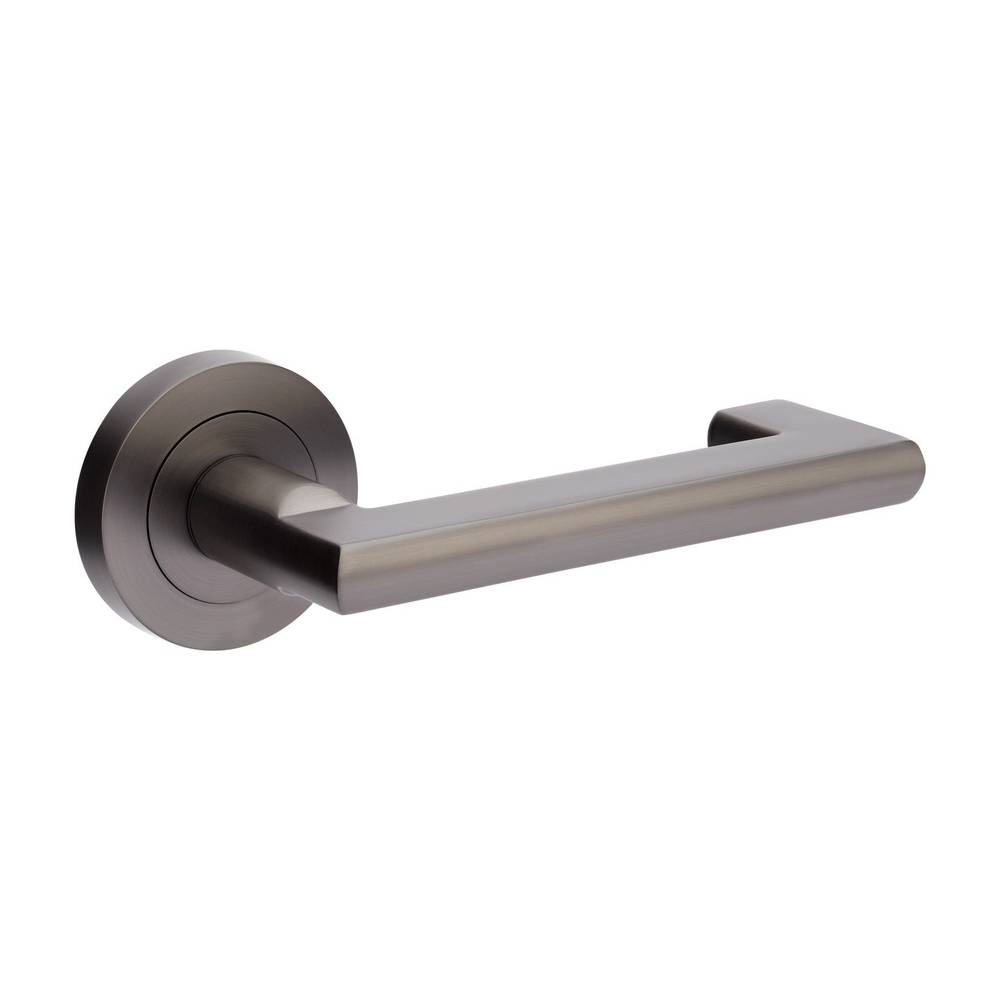 Epic Return Passage Set with 1131 latch in graphite nickel finish, featuring a sleek, durable design with concealed fixing and secure through-door bolts.
