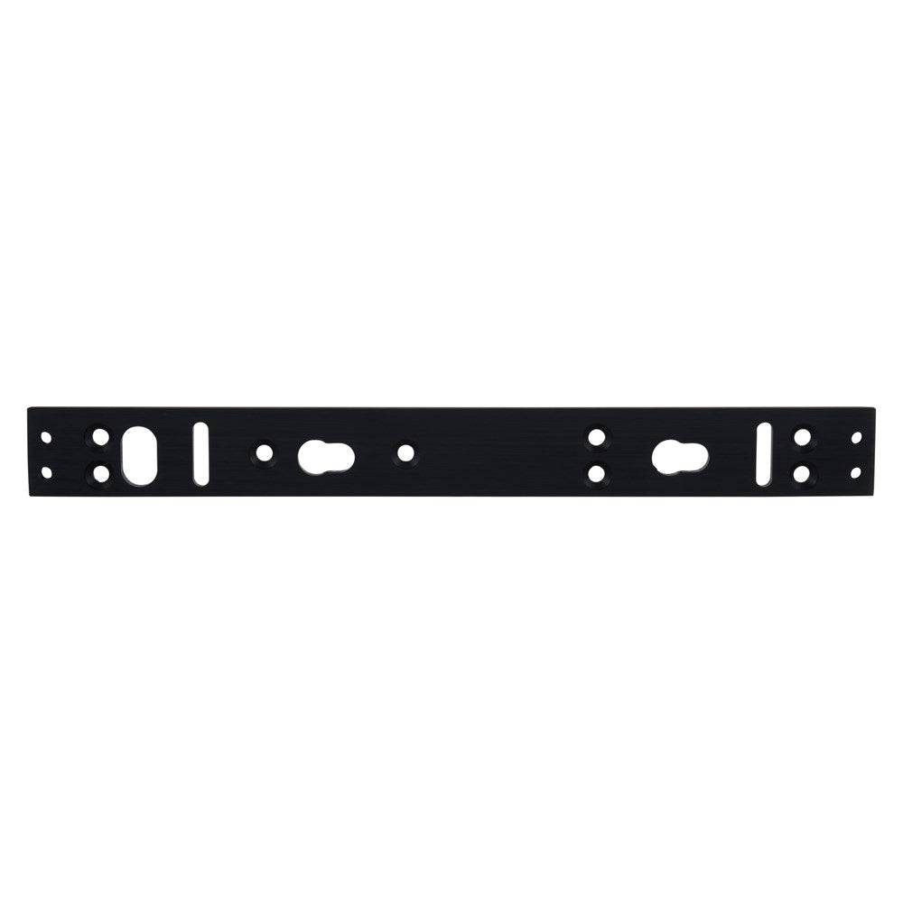 FSH Maglock Plate - Black Mounting Plate for FEM4300M-BLK with multiple pre-drilled holes for easy installation. Ideal for securing magnetic locks.