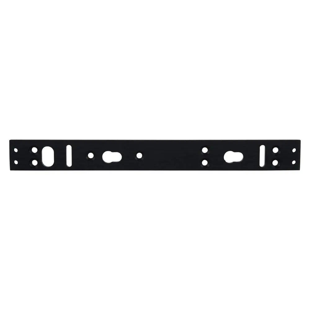 FSH Maglock Plate - Black Mounting Plate for FEM4300M-BLK with multiple pre-drilled holes for easy installation. Ideal for securing magnetic locks.