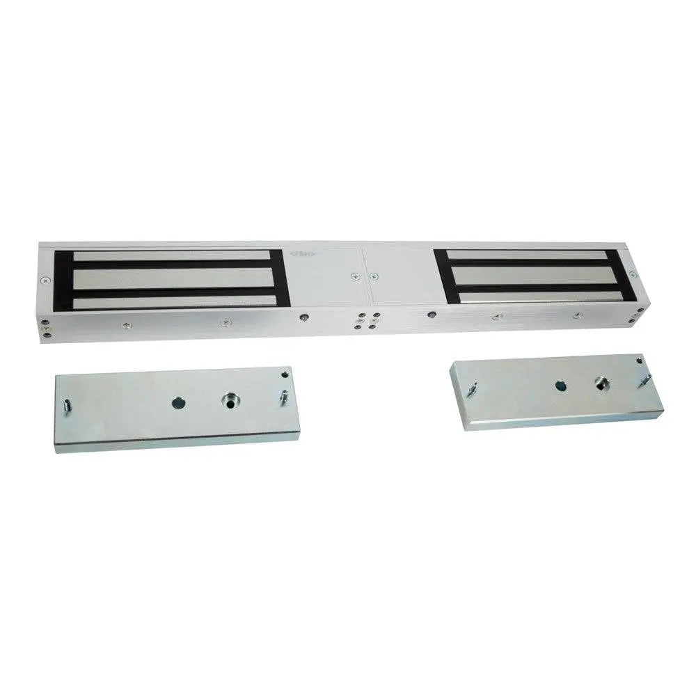 FSH FEM6600DM 580kg double maglock set with mounting plates, fully monitored and 2-hour fire rated for high-security electronic locking.