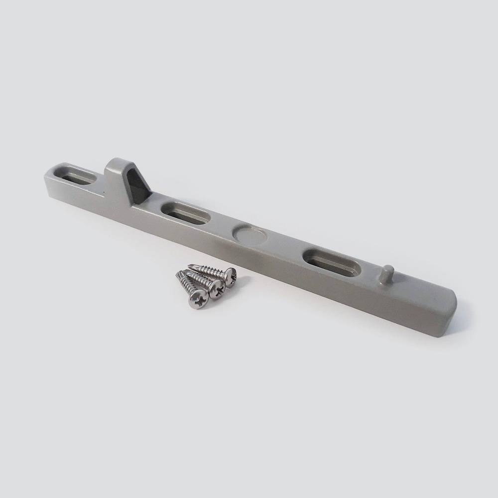 Door Striker Plate LCK722 with mounting screws, compatible with MK1 and MK2 Leverlock Handles for Jason sliding and stacking doors.