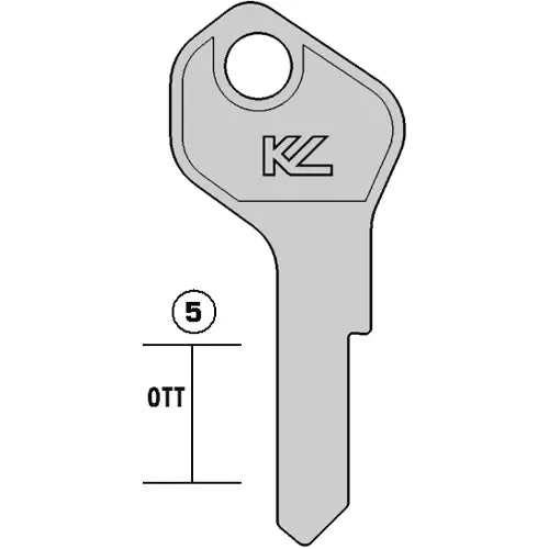 Keyline Lf20s key blank for Lock Focus Silca Lf31r with KZ logo, designed for domestic locks. Ideal for locksmiths and hardware retailers.
