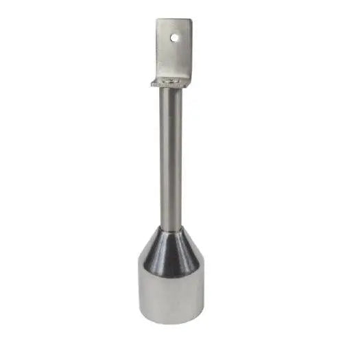 Lenlok M112 Toilet Partition Leg, 250MM with single angle bracket fixing in satin stainless steel for commercial toilet partitions