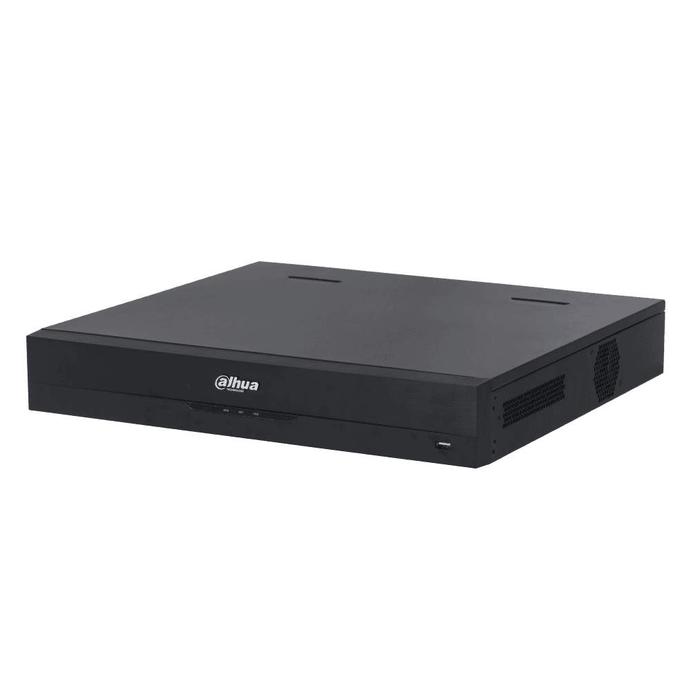 16PoE WizSense NVR - 16Ch Recorder with 2HDD slots, smart AI features, and PoE support for CCTV systems in a compact 1U design.