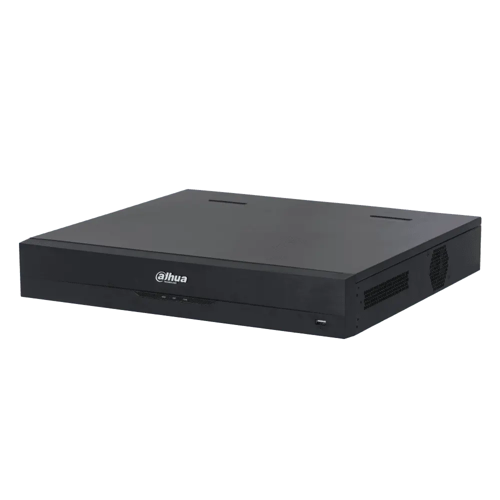 16PoE WizSense NVR - 16Ch Recorder with 2HDD slots, smart AI features, and PoE support for CCTV systems in a compact 1U design.