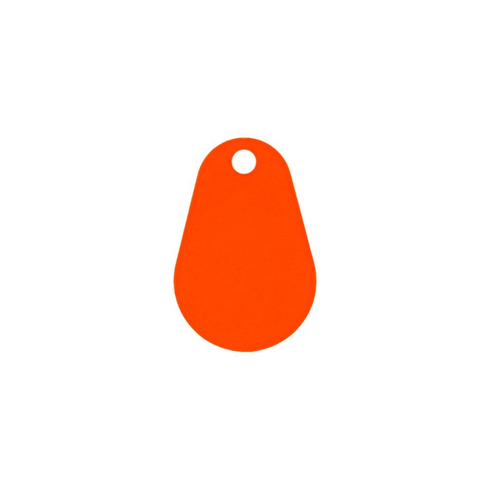Orange Neptune Overmoulded Pear Fob MIFARE Classic 1k S50, dustproof RFID key fob for access control in electronic card reader systems.