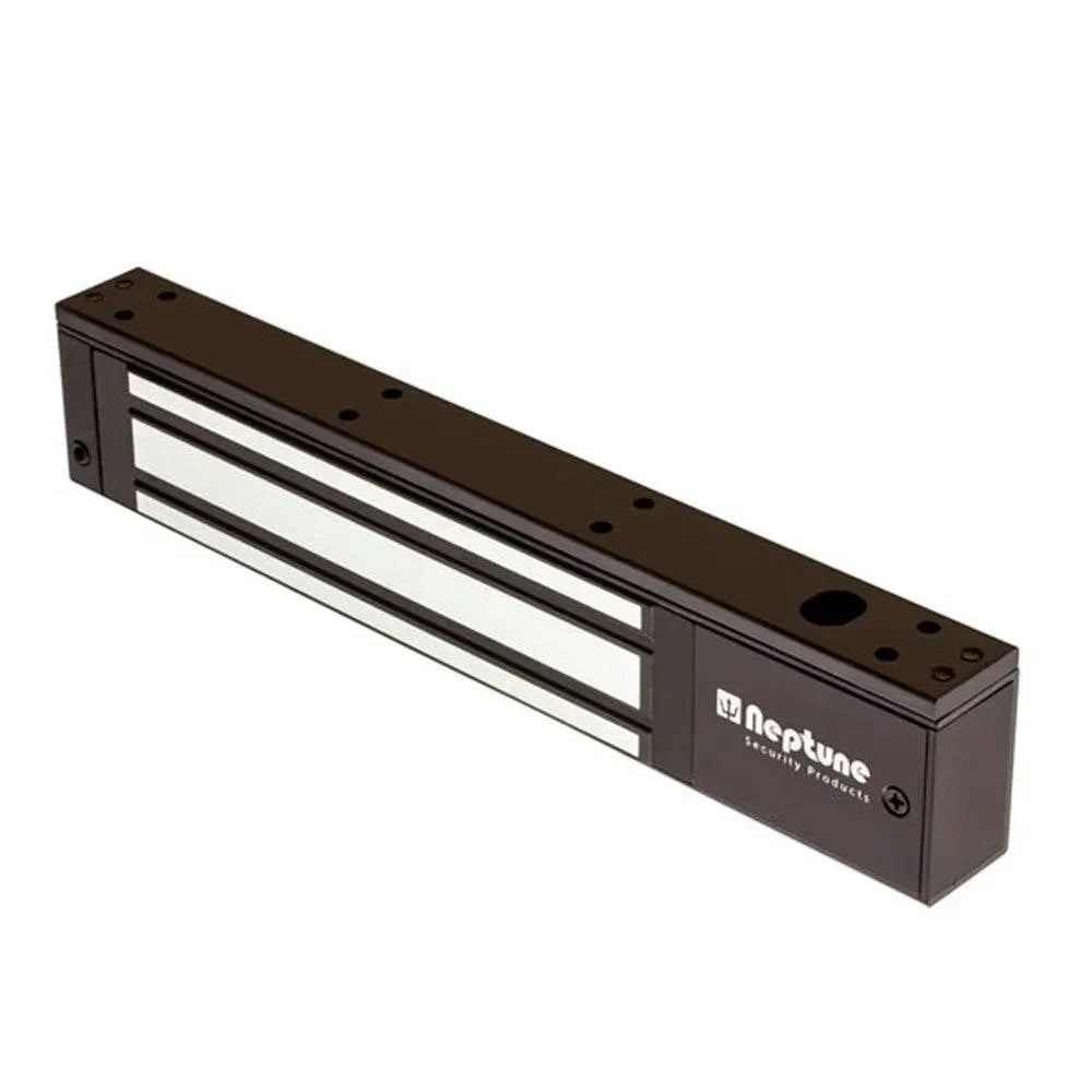 Neptune 280kg Maglock - Single Door Lock in black finish featuring delay function and monitored status for electronic door security.