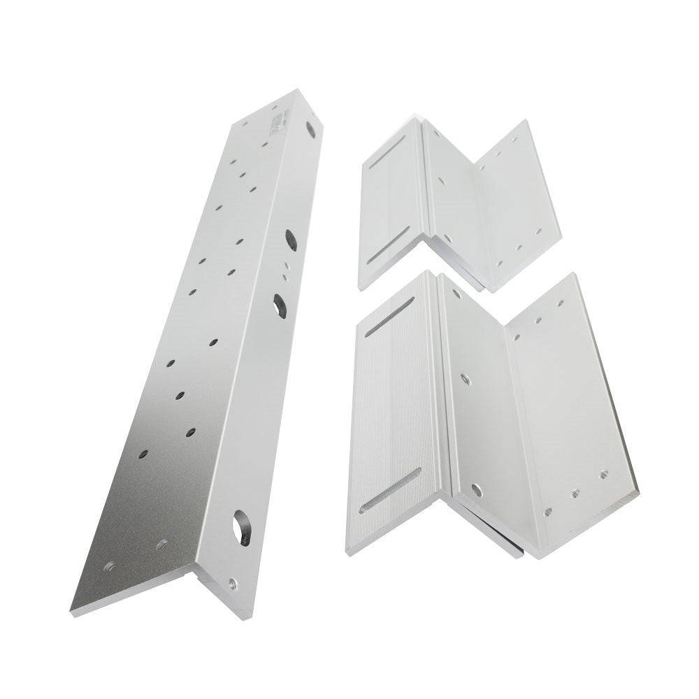 Neptune L&Z Bracket - Double & Adjustable for NEML500DM magnetic lock, satin anodised aluminum finish, ideal for inward opening doors