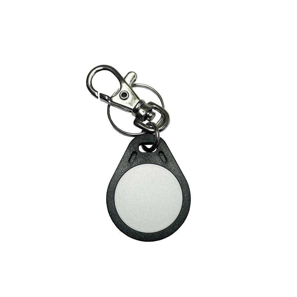 Neptune Keyfob DESFire EV3 2K - Black with keychain, programmable for access control systems. Durable design with sleek black finish and ink-jet numbering.