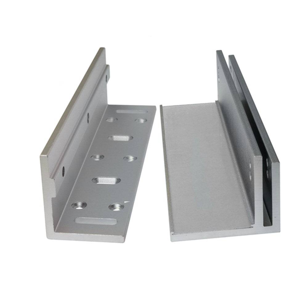 Neptune Z Bracket for NEWML280M magnetic lock, waterproof and adjustable with satin anodized finish, ideal for secure door and gate installations.