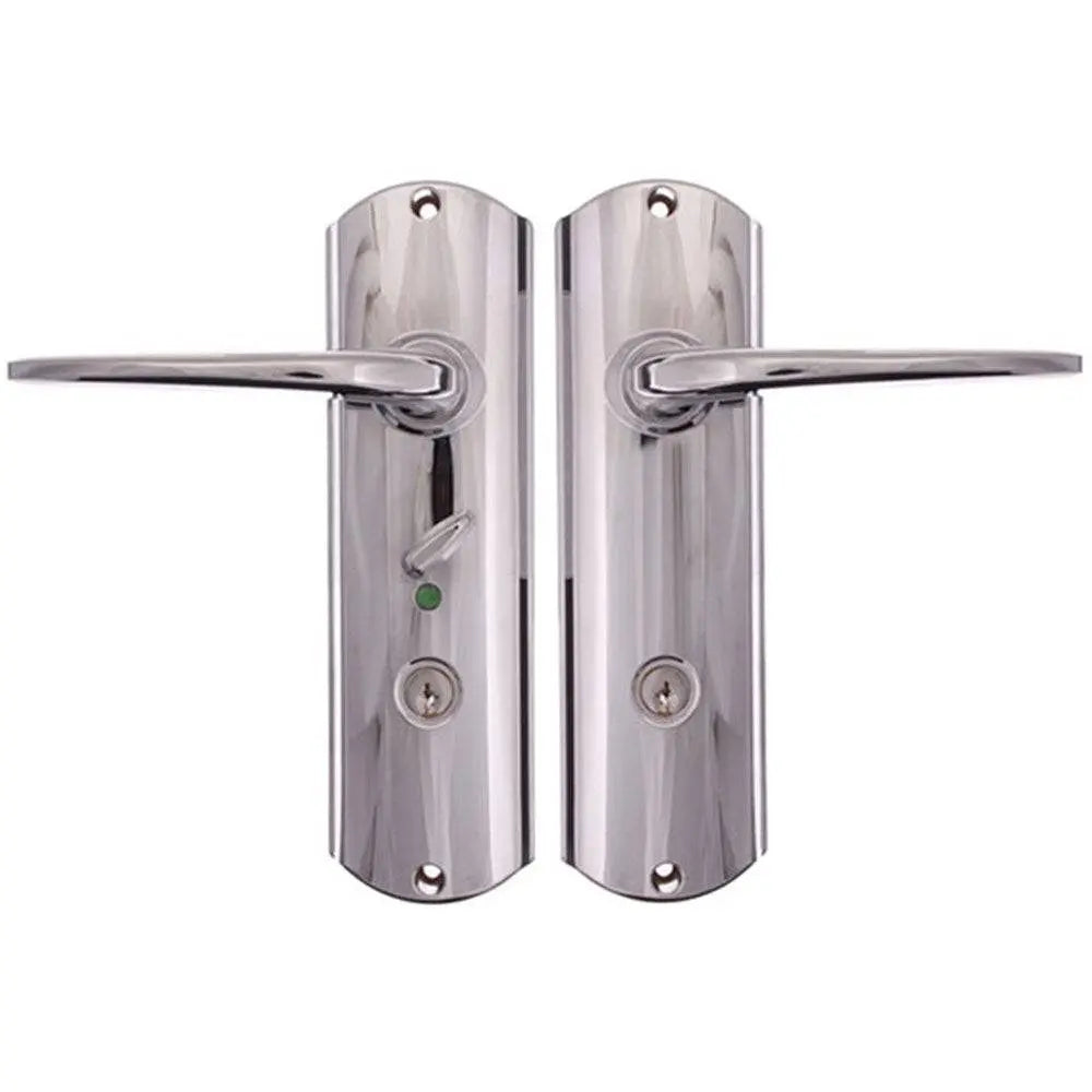 NEXION CLASSIC MECHANICAL LEVER 1 residential leverset in polished chrome finish, featuring a sleek design with key lock and privacy toggle.