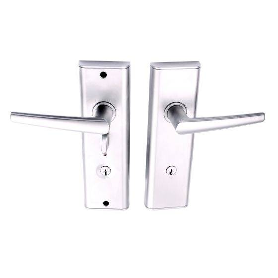 NEXION VISION MECHANICAL LEVER 2 in sleek silver finish, a durable residential leverset for secure door hardware applications.